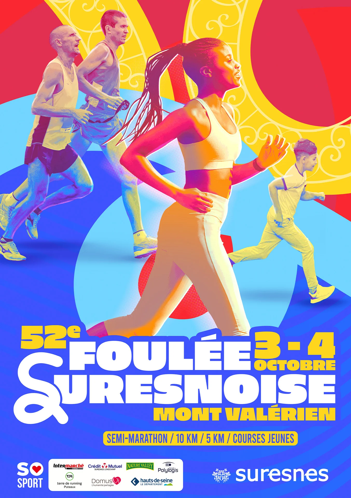 Affiche de la 52e Foulée Suresnoise, 3 et 4 octobre 2026